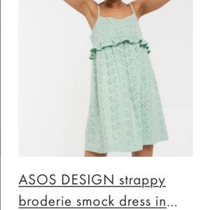 Like new asos design strappy broderie dress